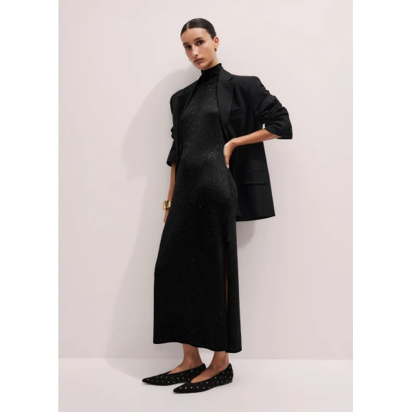 Me + Em Sequin Knit Maxi Dress – luxury British Black in Me and Em exclusively at Luxury Shoes 