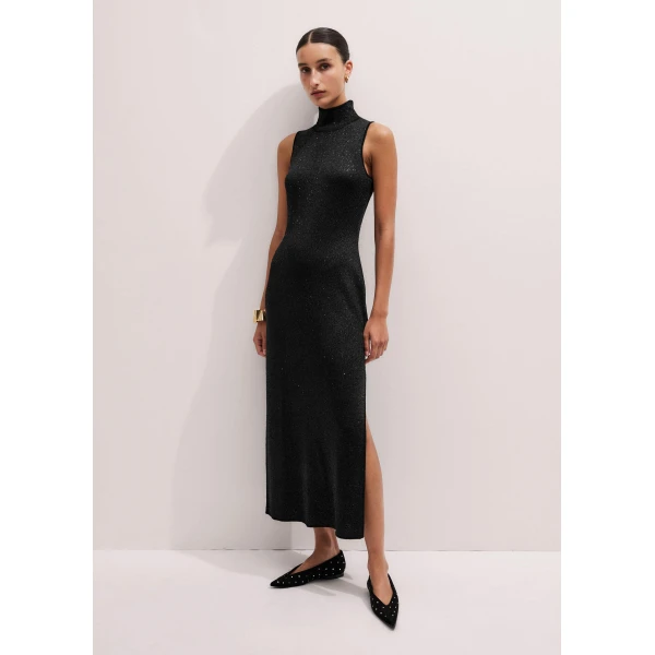 Me and Em Sequin Knit Maxi Dress – luxury British Black in Me and Em exclusively at Luxury Shoes 