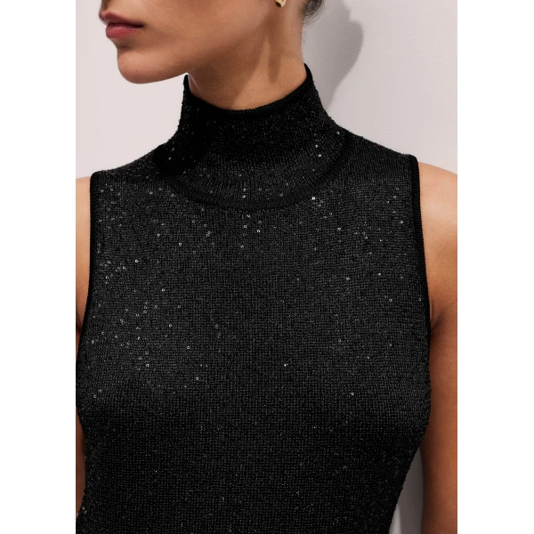 Me + Em Sequin Knit Maxi Dress – luxury British Black in Me and Em exclusively at Luxury Shoes 