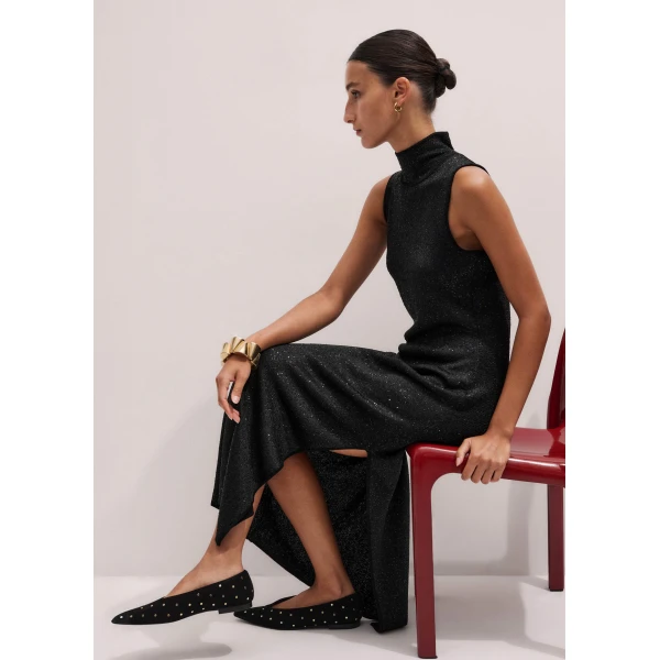 Me and Em Sequin Knit Maxi Dress – luxury British Black in Me and Em exclusively at Luxury Shoes 