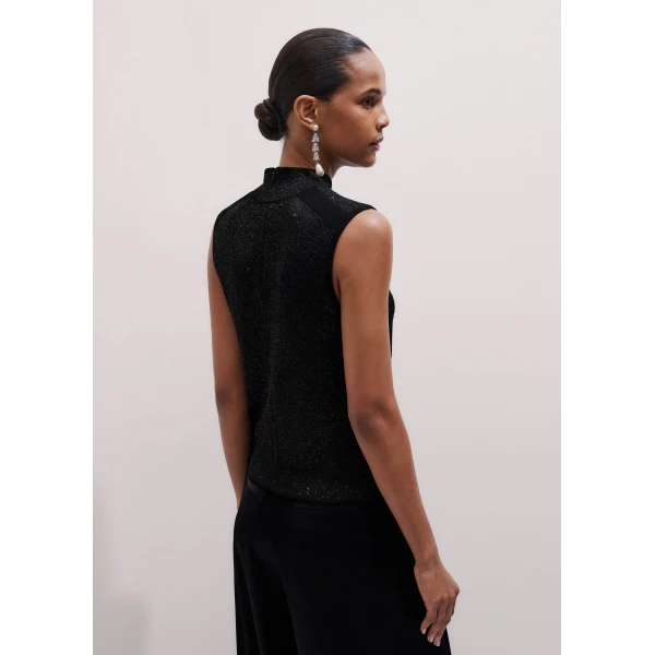 Me + Em Sequin Knit Vest – luxury British Black in Me and Em exclusively at Luxury Shoes 