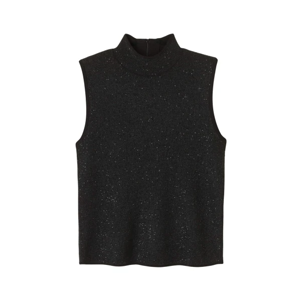 Me and Em Sequin Knit Vest – luxury British Black in Me and Em exclusively at Luxury Shoes 