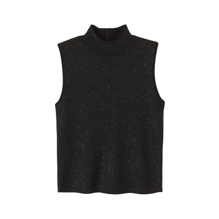 Me and Em Sequin Knit Vest – luxury British Black in Me and Em exclusively at Luxury Shoes 