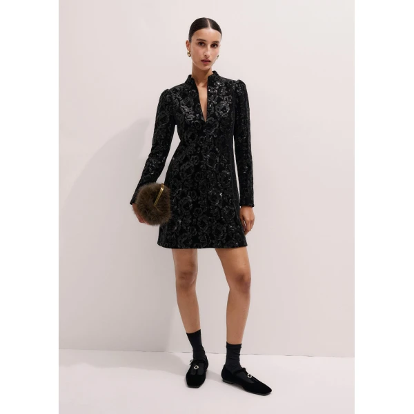 Me + Em Sequin Mini Dress – luxury British Black in Me and Em exclusively at Luxury Shoes 