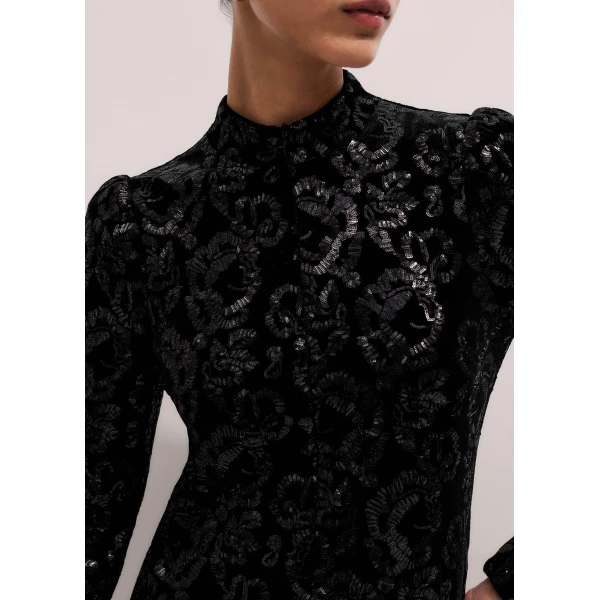 Me + Em Sequin Mini Dress – luxury British Black in Me and Em exclusively at Luxury Shoes 