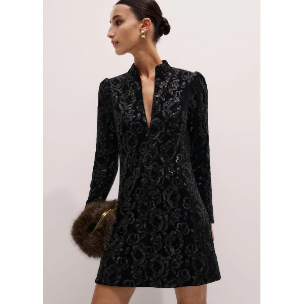 Me and Em Sequin Mini Dress – luxury British Black in Me and Em exclusively at Luxury Shoes 