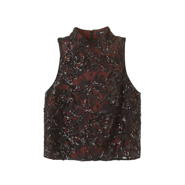 Me and Em Sequin Shell Top – luxury British Black in Me and Em exclusively at Luxury Shoes 