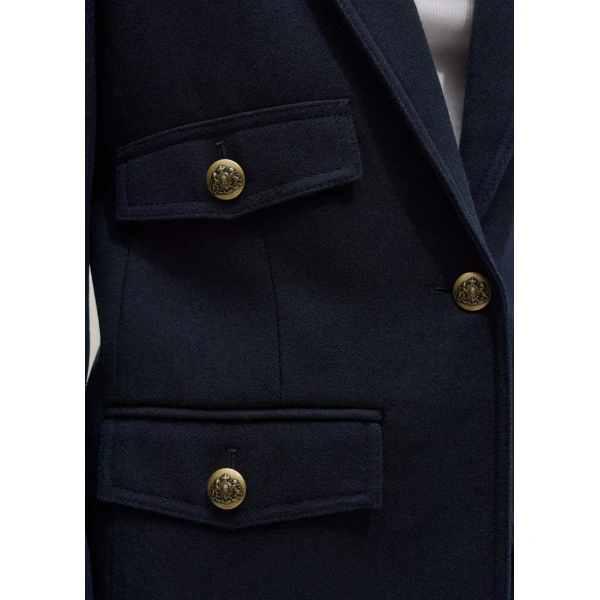 Me and Em Sharp Shoulder Blazer – luxury British Blue in Me and Em exclusively at Luxury Shoes 