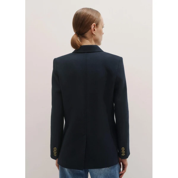 Me and Em Sharp Shoulder Blazer – luxury British Blue in Me and Em exclusively at Luxury Shoes 