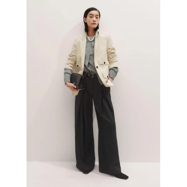 Me and Em Sharp Shoulder Blazer – luxury British Ivory in Me and Em exclusively at Luxury Shoes 