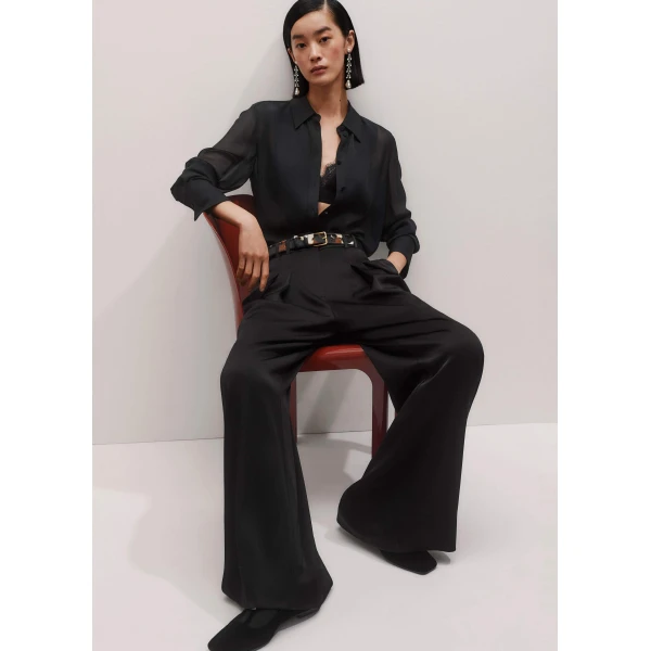 Me + Em Sheer Evening Shirt – luxury British Black in Me and Em exclusively at Luxury Shoes 