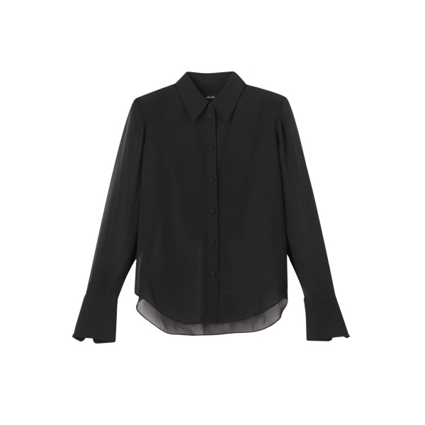 Me and Em Sheer Evening Shirt – luxury British Black in Me and Em exclusively at Luxury Shoes 
