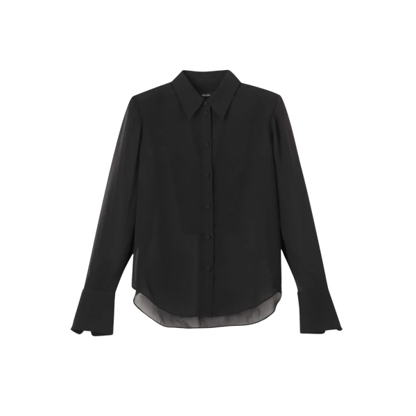 Me and Em Sheer Evening Shirt – luxury British Black in Me and Em exclusively at Luxury Shoes 