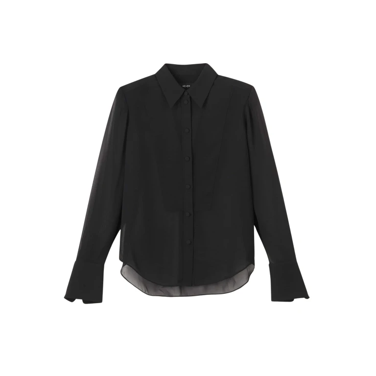 Me and Em Sheer Evening Shirt – luxury British Black in Me and Em exclusively at Luxury Shoes 