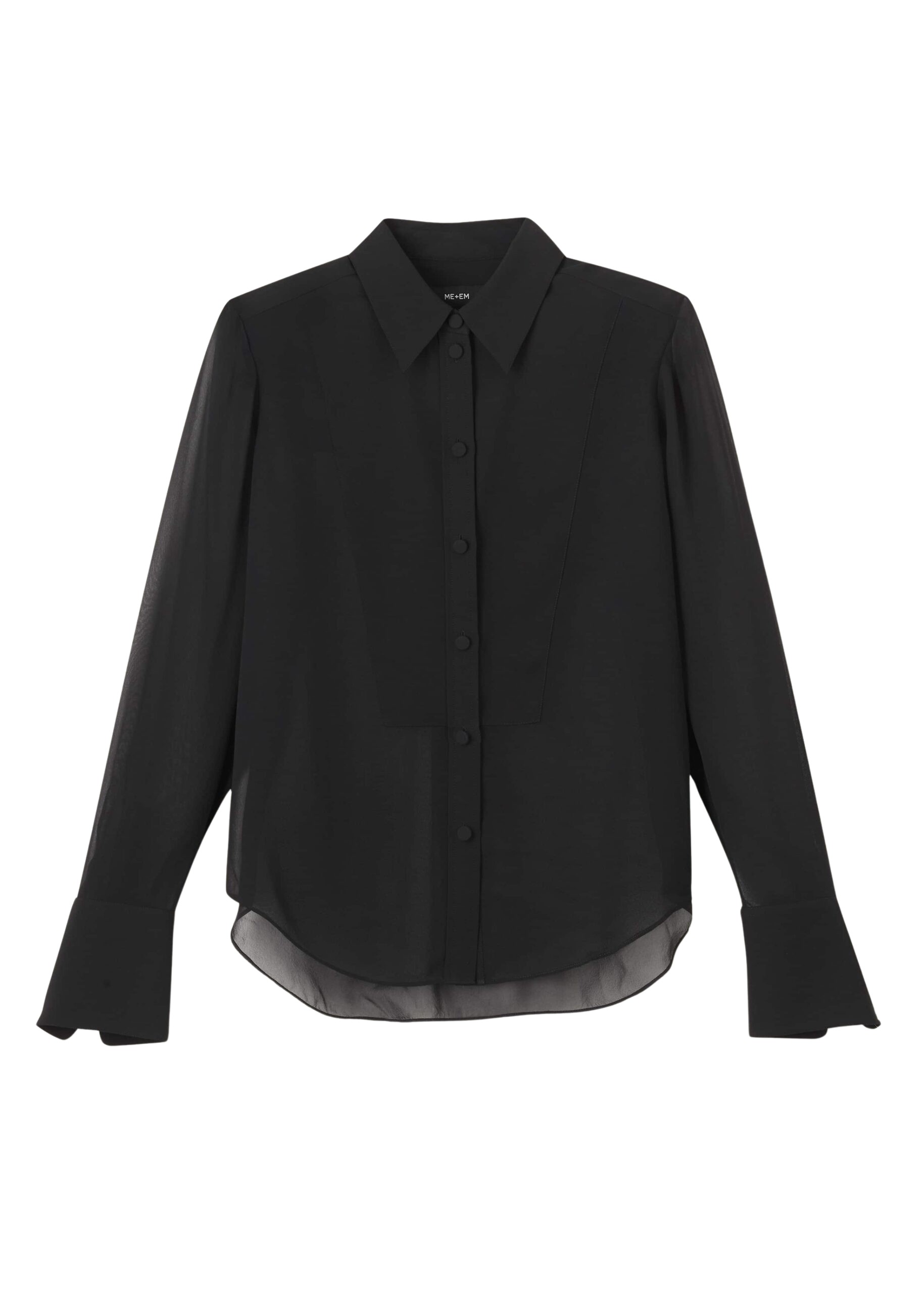 Me and Em Sheer Evening Shirt – luxury British Black in Me and Em exclusively at Luxury Shoes 