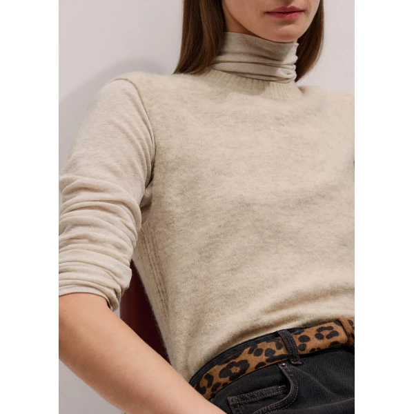 Me and Em Sheer High Neck Top – luxury British Beige in Me and Em exclusively at Luxury Shoes 