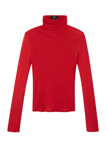 Me and Em Sheer High Neck Top – luxury British Red in Me and Em exclusively at Luxury Shoes 