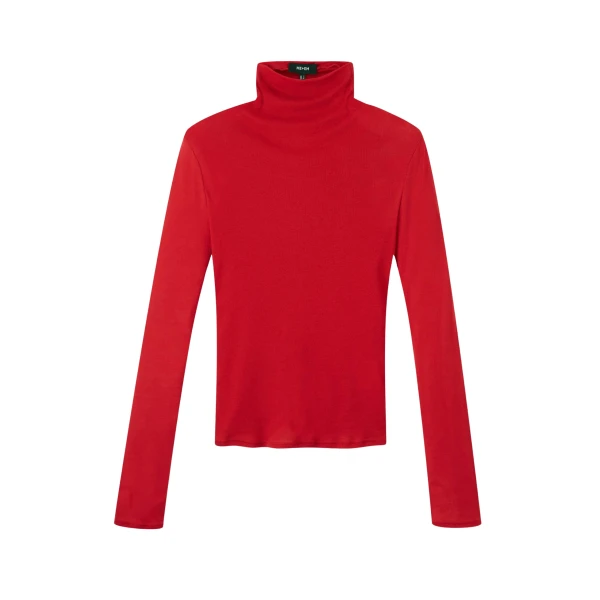 Me and Em Sheer High Neck Top – luxury British Red in Me and Em exclusively at Luxury Shoes 