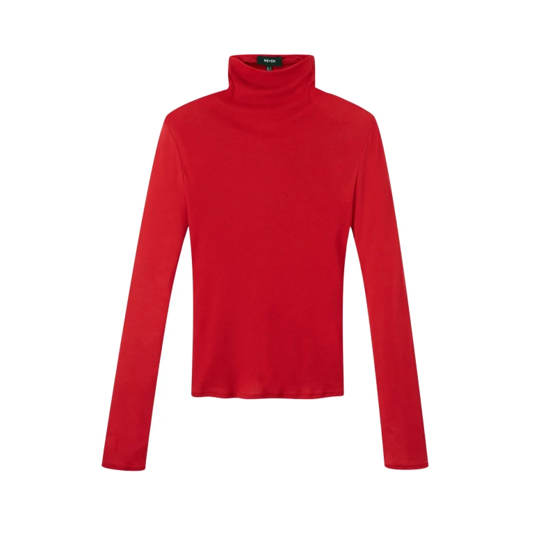 Me and Em Sheer High Neck Top – luxury British Red in Me and Em exclusively at Luxury Shoes 
