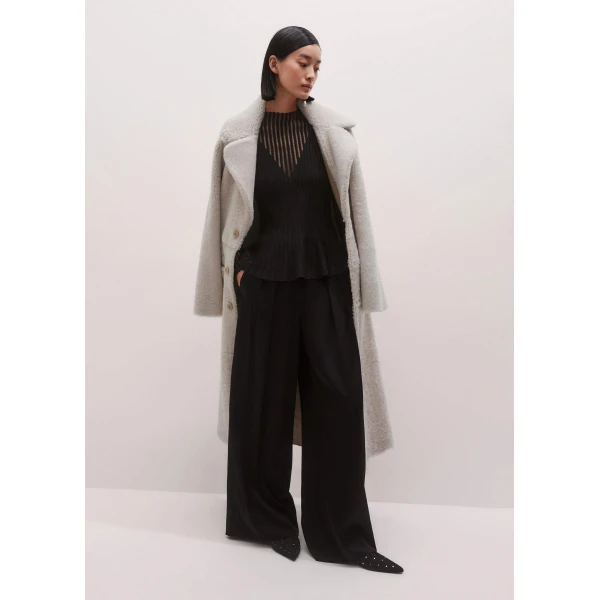 Me and Em Sheer Knit Peplum Top – luxury British Black in Me and Em exclusively at Luxury Shoes 