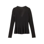 Me and Em Sheer Knit Peplum Top – luxury British Black in Me and Em exclusively at Luxury Shoes 
