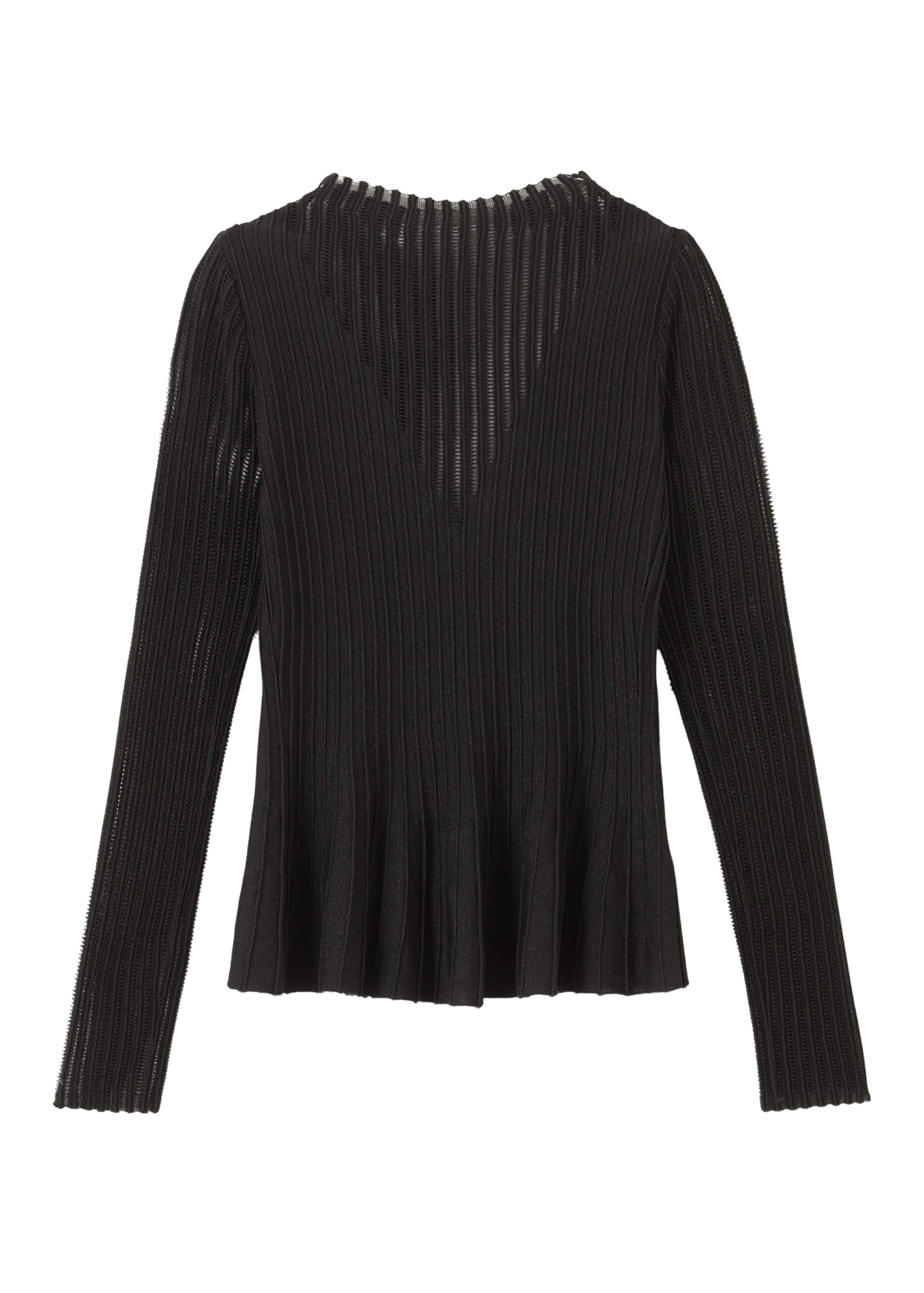 Me and Em Sheer Knit Peplum Top – luxury British Black in Me and Em exclusively at Luxury Shoes 