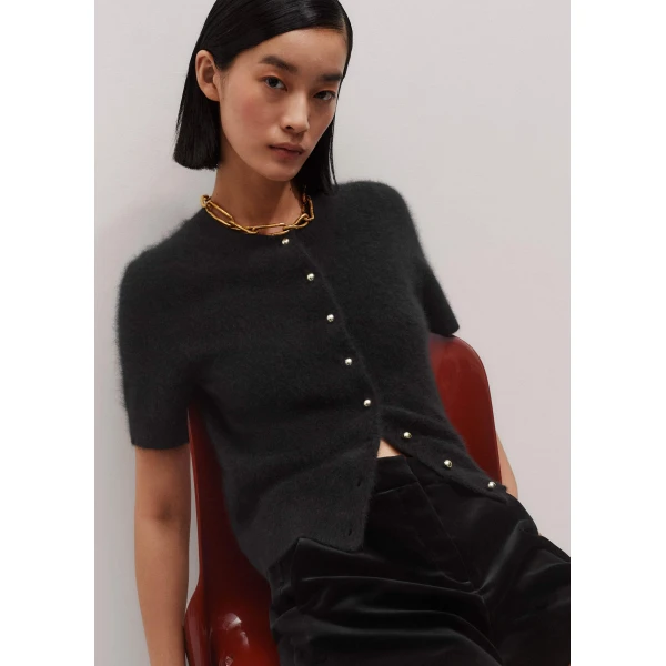 Me and Em Short Sleeve Cardigan – luxury British Black in Me and Em exclusively at Luxury Shoes 