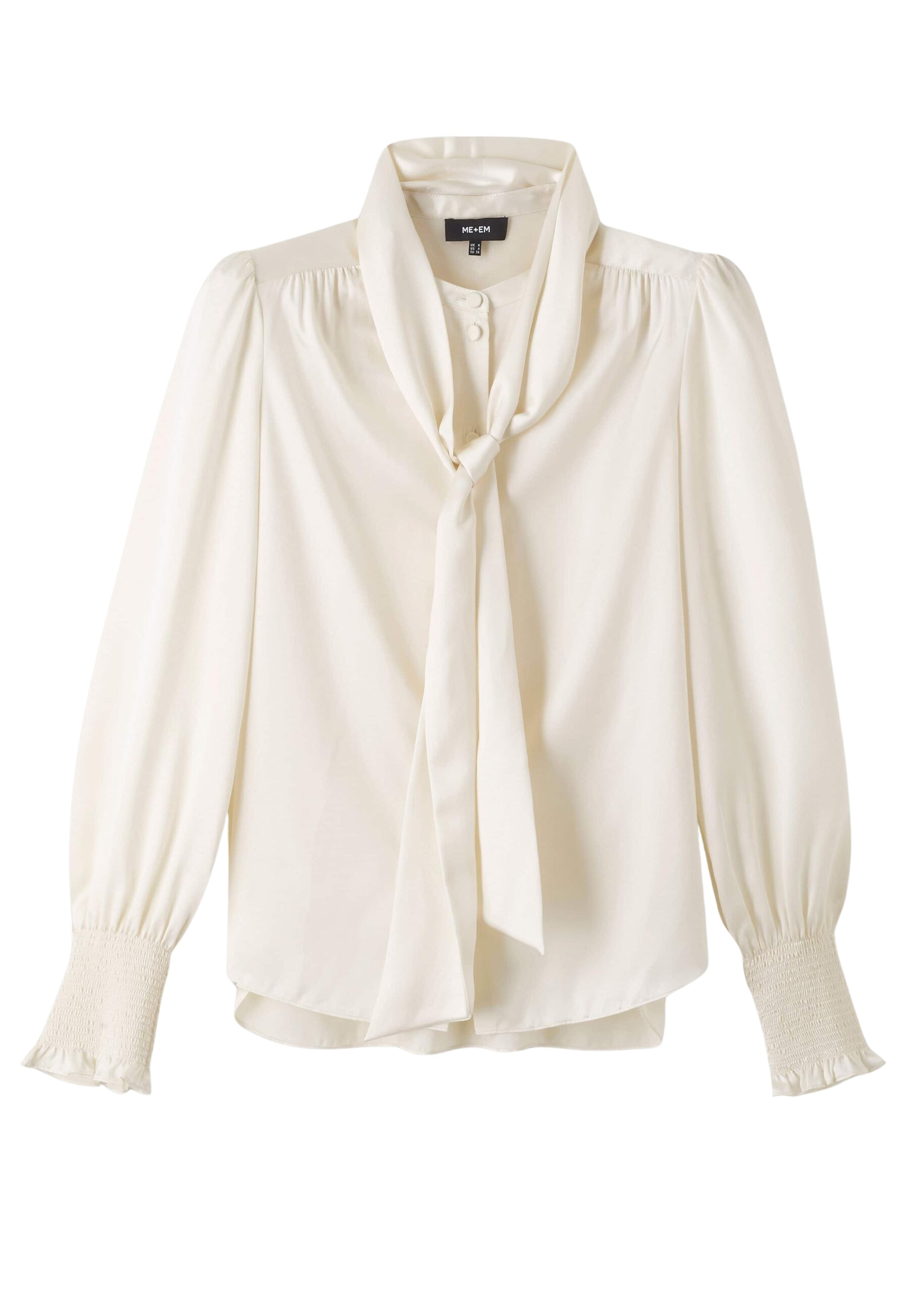 Me and Em Silk Satin Blouse + Tie