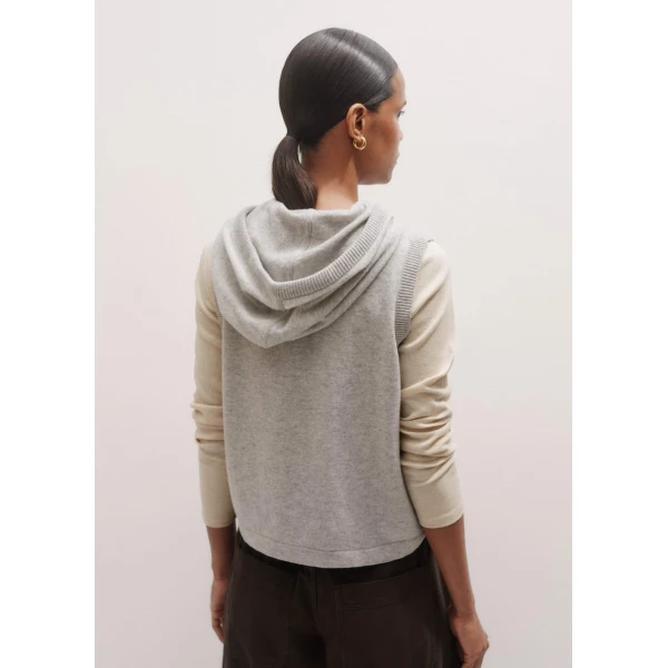 Me + Em Sleeveless Zip Hoody – luxury British Grey in Me and Em exclusively at Luxury Shoes 