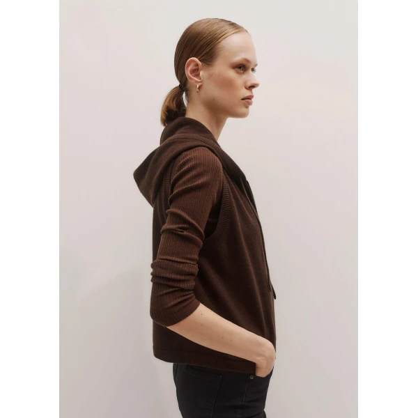 Me and Em Sleeveless Zip Hoody – luxury British Brown in Me and Em exclusively at Luxury Shoes 