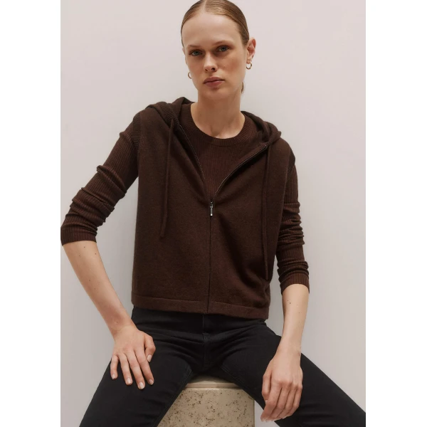 Me and Em Sleeveless Zip Hoody – luxury British Brown in Me and Em exclusively at Luxury Shoes 