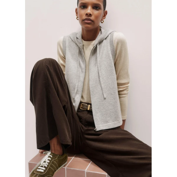 Me and Em Sleeveless Zip Hoody – luxury British Grey in Me and Em exclusively at Luxury Shoes 