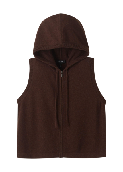 Me and Em Sleeveless Zip Hoody – luxury British Brown in Me and Em exclusively at Luxury Shoes 