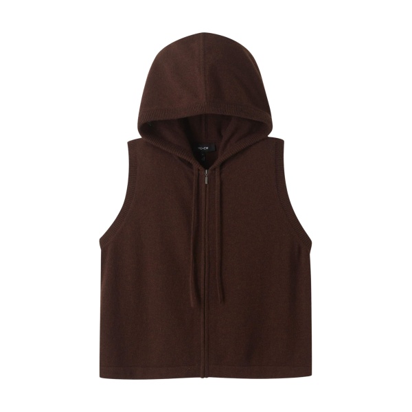 Me and Em Sleeveless Zip Hoody – luxury British Brown in Me and Em exclusively at Luxury Shoes 