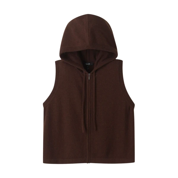 Me and Em Sleeveless Zip Hoody – luxury British Brown in Me and Em exclusively at Luxury Shoes 