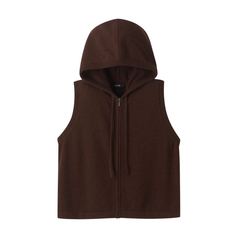 Me and Em Sleeveless Zip Hoody – luxury British Brown in Me and Em exclusively at Luxury Shoes 