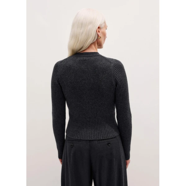 Me + Em Slim Crop Cardigan – luxury British Grey in Me and Em exclusively at Luxury Shoes 