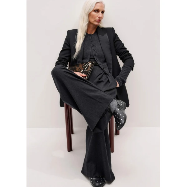 Me + Em Slim Crop Cardigan – luxury British Grey in Me and Em exclusively at Luxury Shoes 