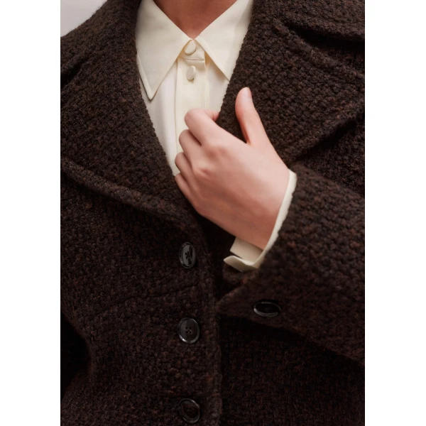 Me and Em Slim Crop Jacket – luxury British Brown in Me and Em exclusively at Luxury Shoes 