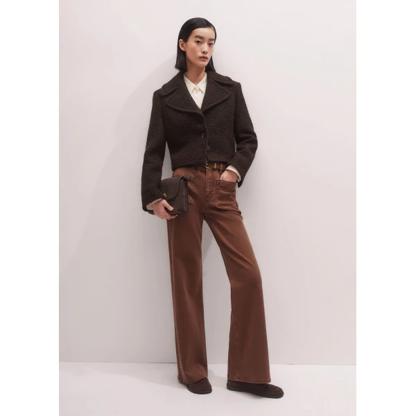 Me + Em Slim Crop Jacket – luxury British Brown in Me and Em exclusively at Luxury Shoes 