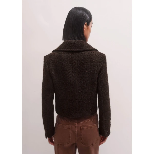 Me and Em Slim Crop Jacket – luxury British Brown in Me and Em exclusively at Luxury Shoes 