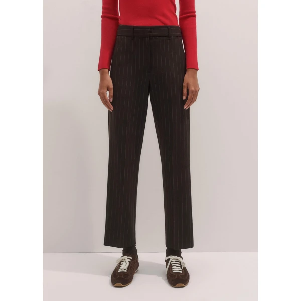 Me + Em Slim Crop Trouser – luxury British Brown in Me and Em exclusively at Luxury Shoes 