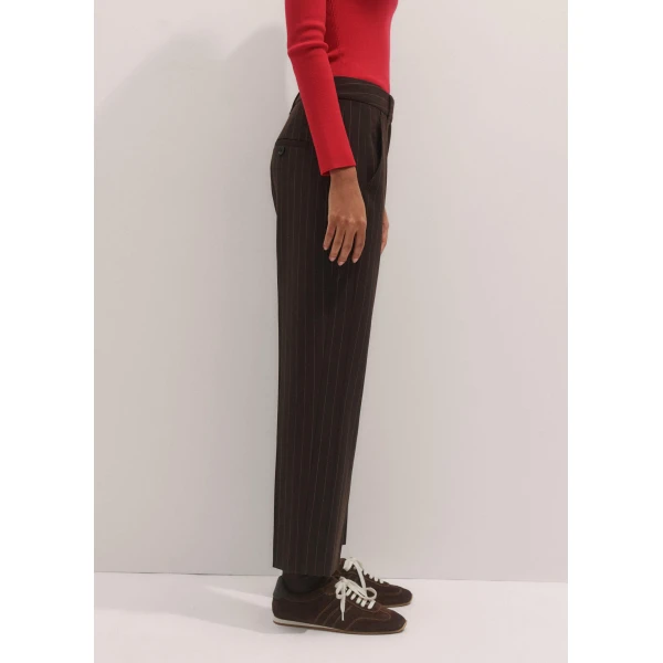Me and Em Slim Crop Trouser – luxury British Brown in Me and Em exclusively at Luxury Shoes 