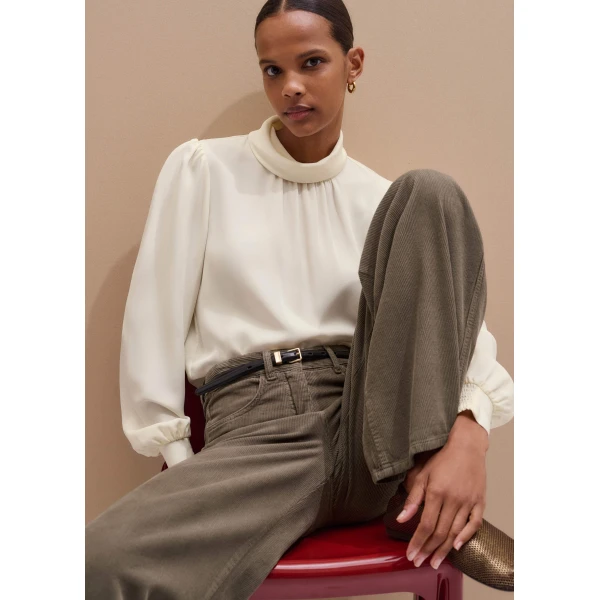 Me + Em Slim Cut Blouse – luxury British Ivory in Me and Em exclusively at Luxury Shoes 