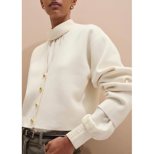Me + Em Slim Cut Blouse – luxury British Ivory in Me and Em exclusively at Luxury Shoes 