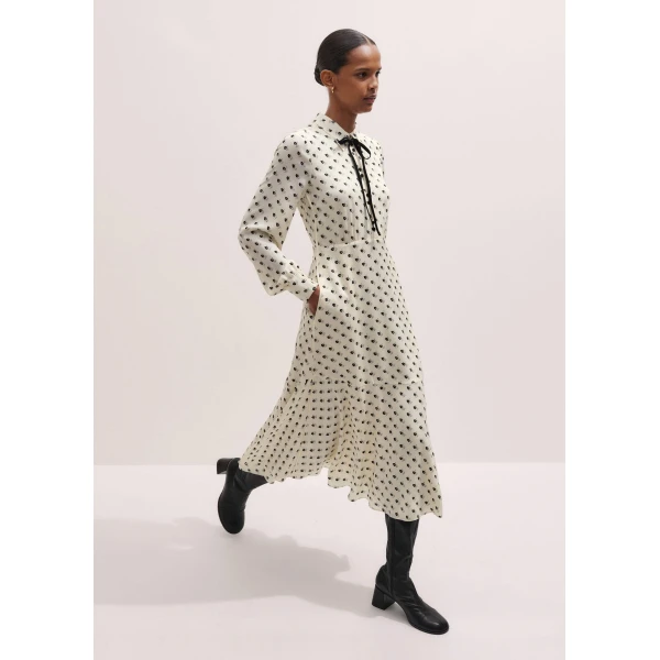 Me + Em Smart Touch Midi Dress – luxury British Ivory in Me and Em exclusively at Luxury Shoes 
