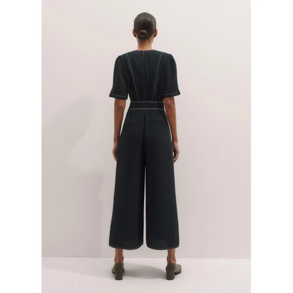 Me and Em Stitch Jumpsuit + Belt – luxury British Blue in Me and Em exclusively at Luxury Shoes 