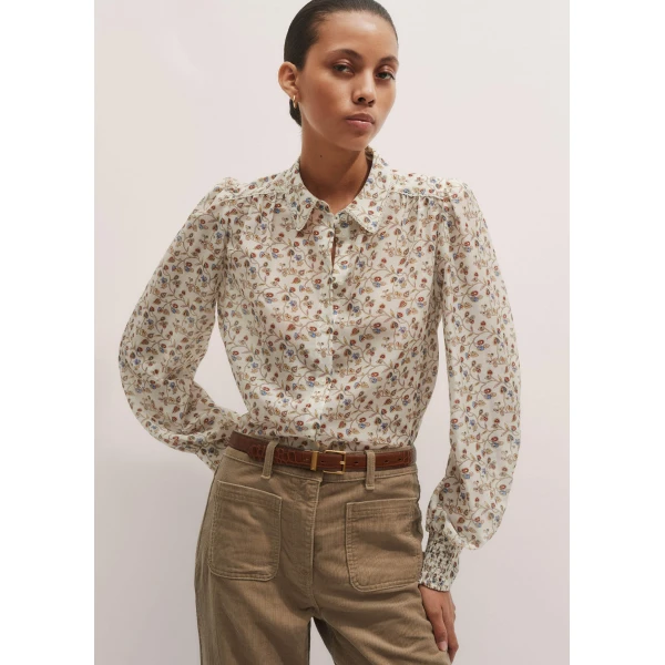 Me + Em Straight Blouse – luxury British Ivory in Me and Em exclusively at Luxury Shoes 