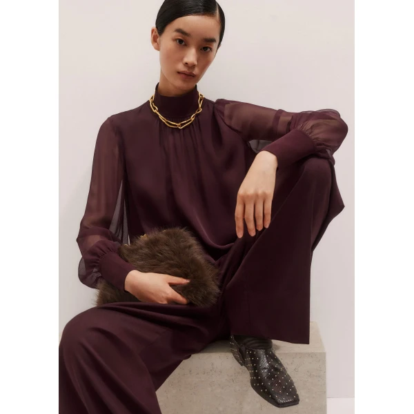 Me + Em Straight Blouse – luxury British Red in Me and Em exclusively at Luxury Shoes 