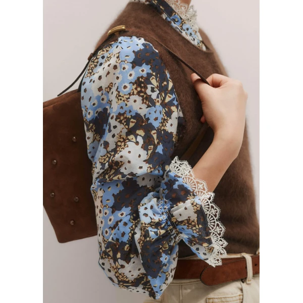 Me and Em Straight Blouse – luxury British Blue in Me and Em exclusively at Luxury Shoes 